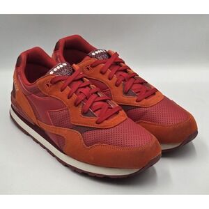 Diadora N.92 Advance Lifestyle Shoes Men's Size 11.5 Red Suede Leather Sneakers